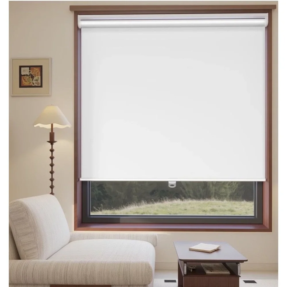 MYshade Blackout Cordless Roller Shade Room Darkening Window Blind White 34x72